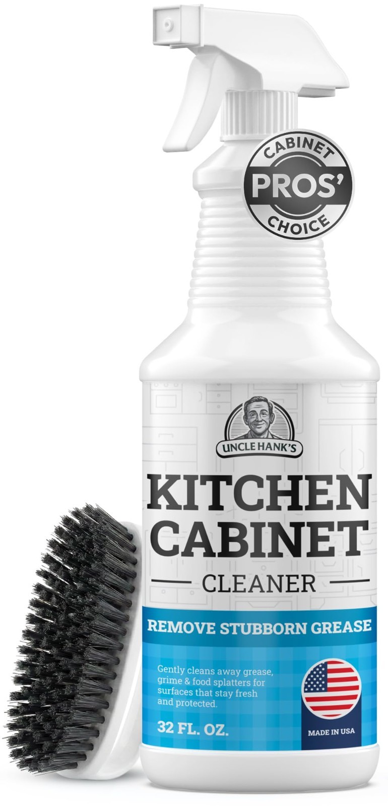 Gentle Kitchen Cabinet Cleaner – Residue-Free Degreaser & Grime Remover 32oz