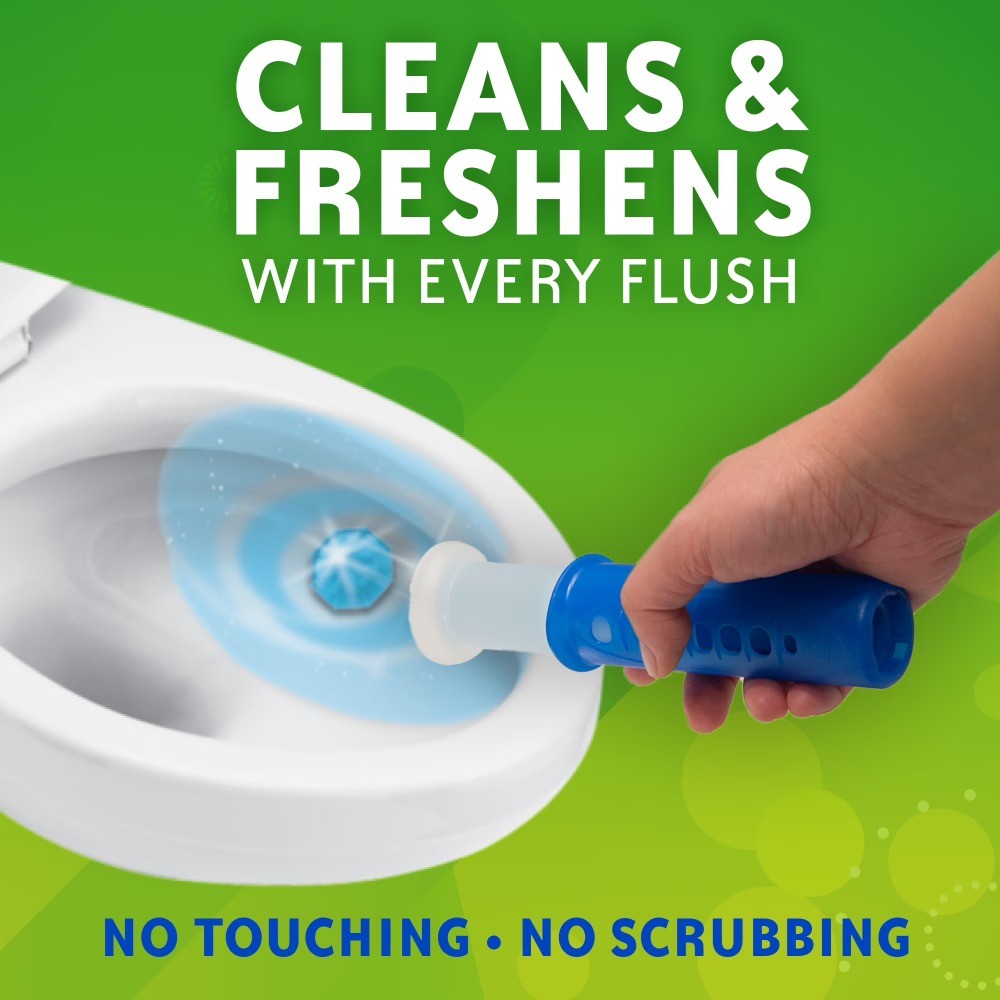 Bubbles Fresh Gel Toilet Cleaning Stamp, Rain shower, Dispenser with 4 Refills