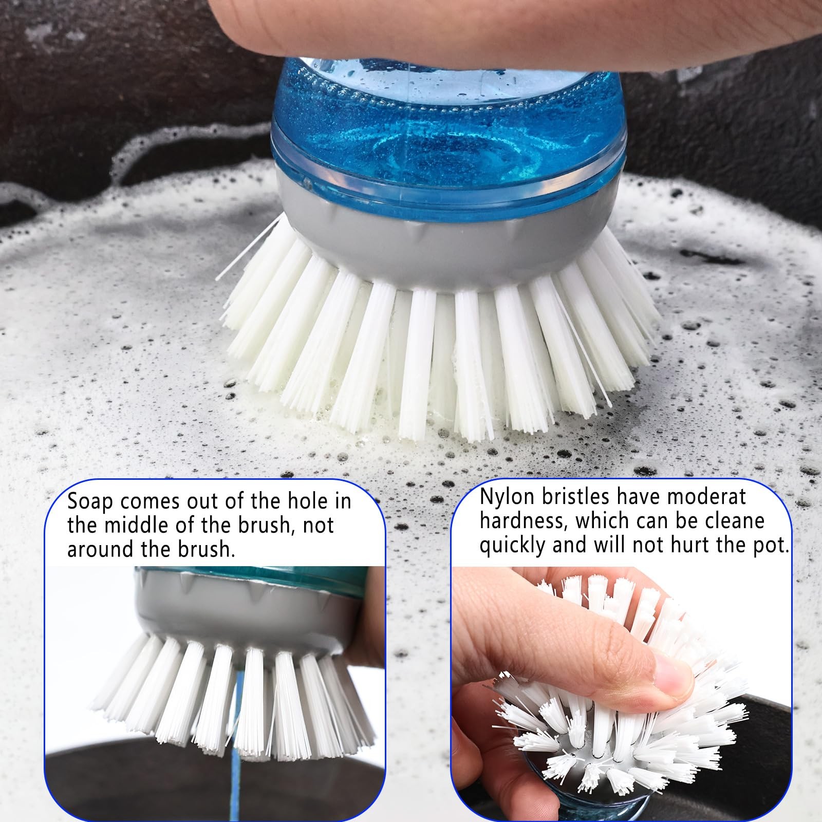 4 Pack Brush Refills for OXO Dish Brush Refill B, Brush Head OXO Dish Brush H…