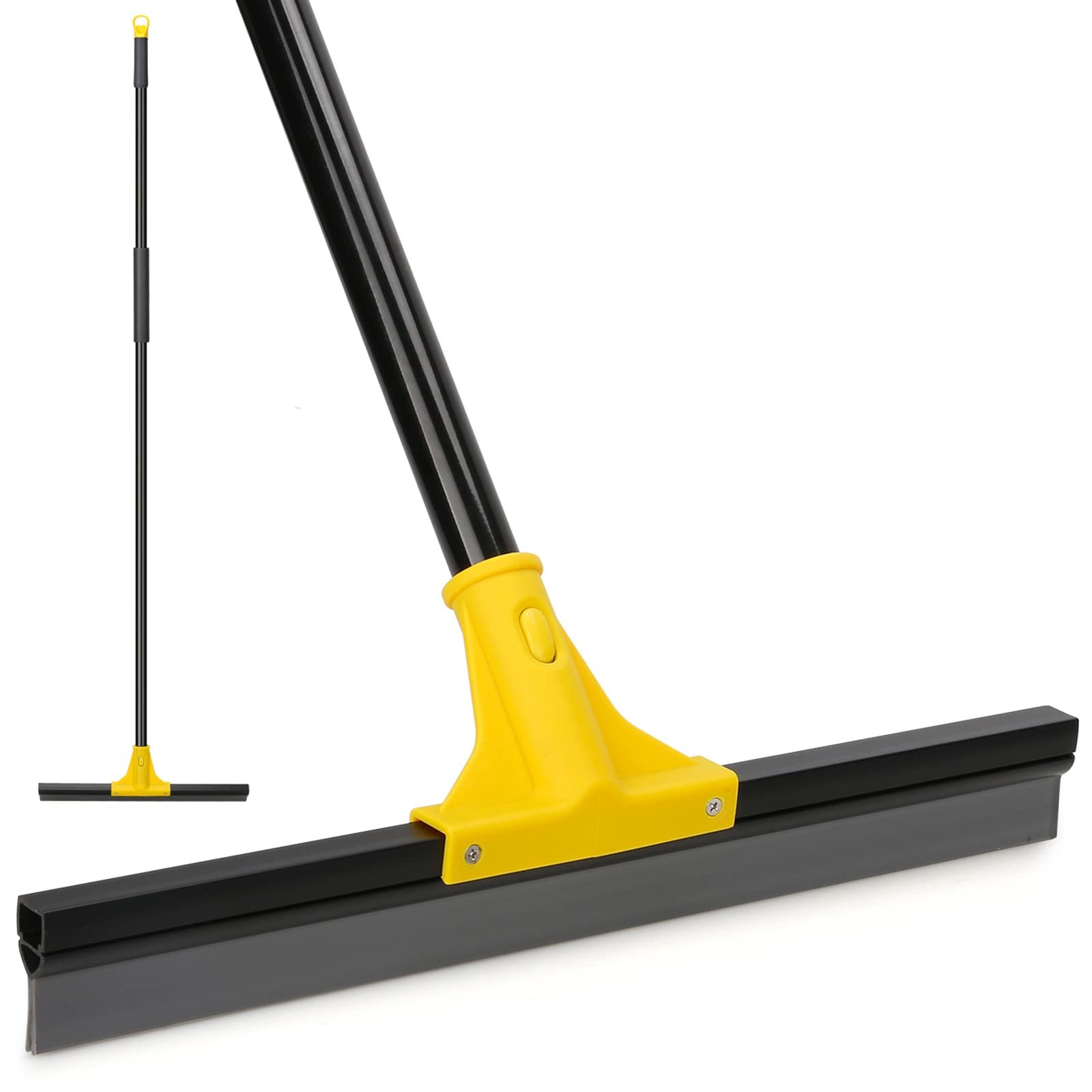Squeegee Broom for Floor, 18” Heavy Duty Rubber Wiper with 60” Long Handle …