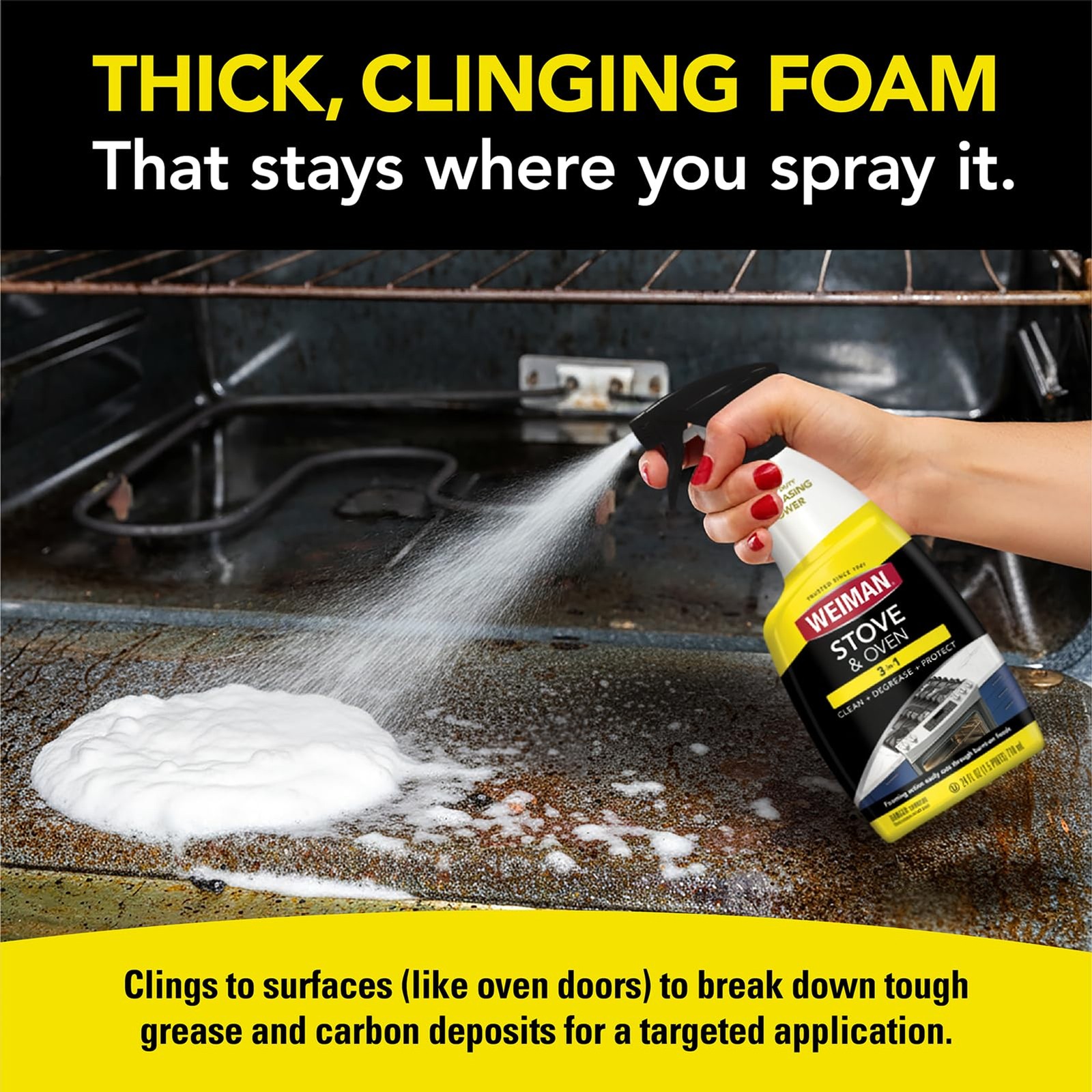 Weiman Heavy Duty Stove and Oven Cleaner 3 Piece Total Clean Kit, For Baked on G