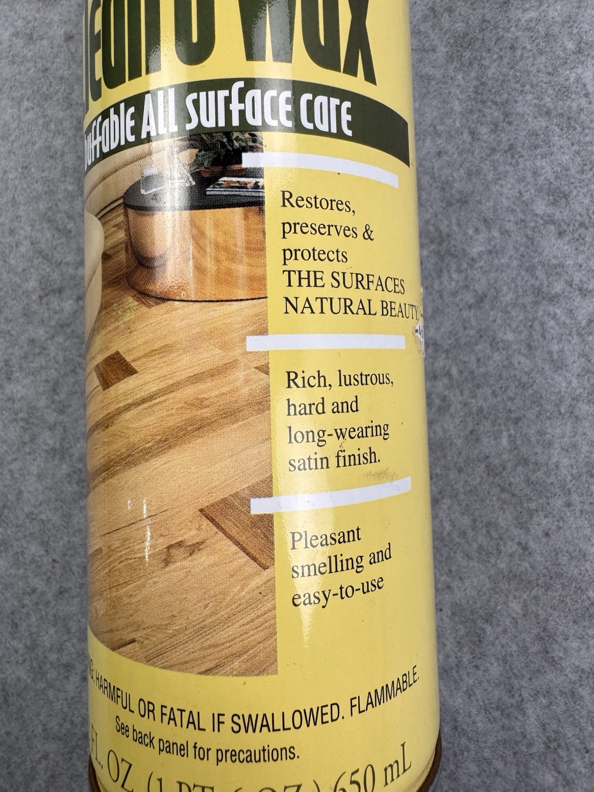 Trewax Carnauba Liquid Clean Wax 22oz Hardwood Surface Care Buffable Protection