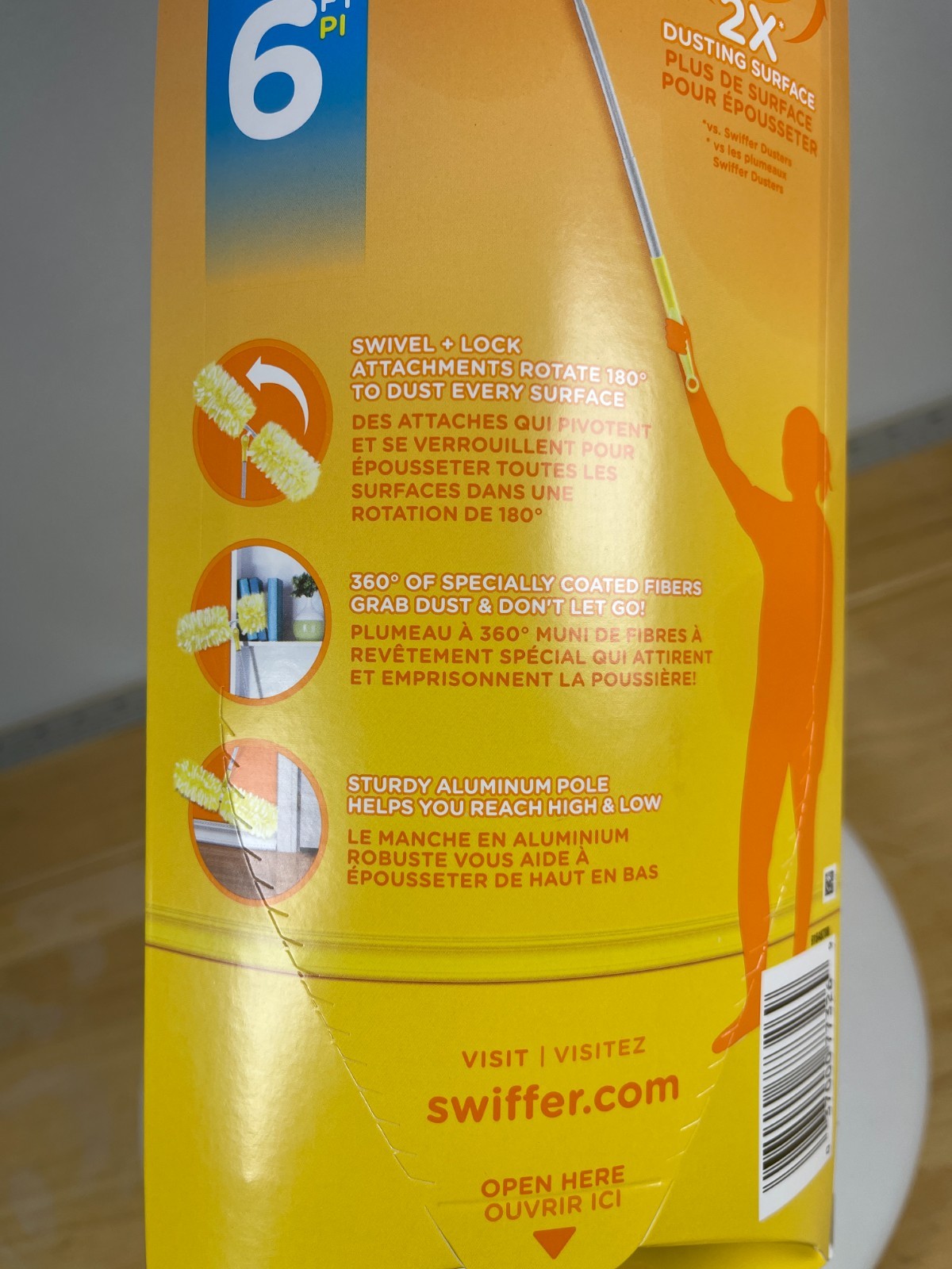 Swiffer 360 Dusters 6FT Extender Handle Kit 4 Heavy Duty Dust Refills