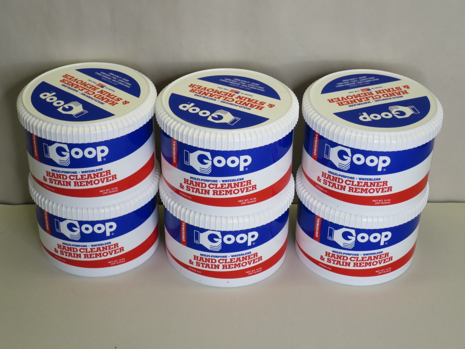 Goop 14oz. Multi-Purpose Water-less Hand Cleaner & Stain Lifter Case of 6