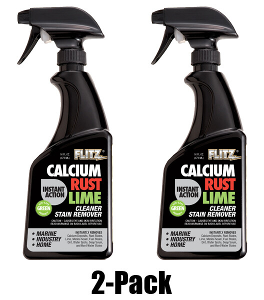 FLITZ Instant Calcium Lime and Rust Remover 16oz/473ml TWO PACK (SEE VIDEO)