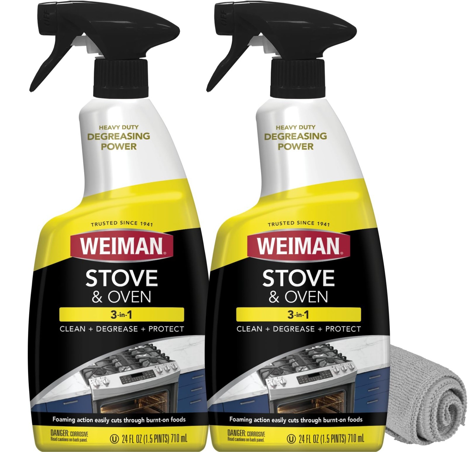 Heavy Duty Oven & Stove Cleaner Degreaser for Glass & Ceramic Cooktops – 2 Pack,