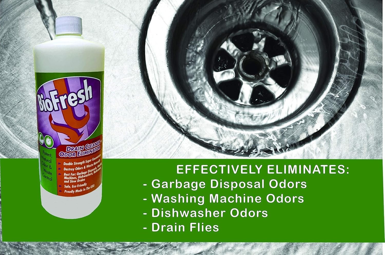 Enzyme Drain Cleaner & Deodorizer for Sink Drain, Showers, Septic Systems, Ba…