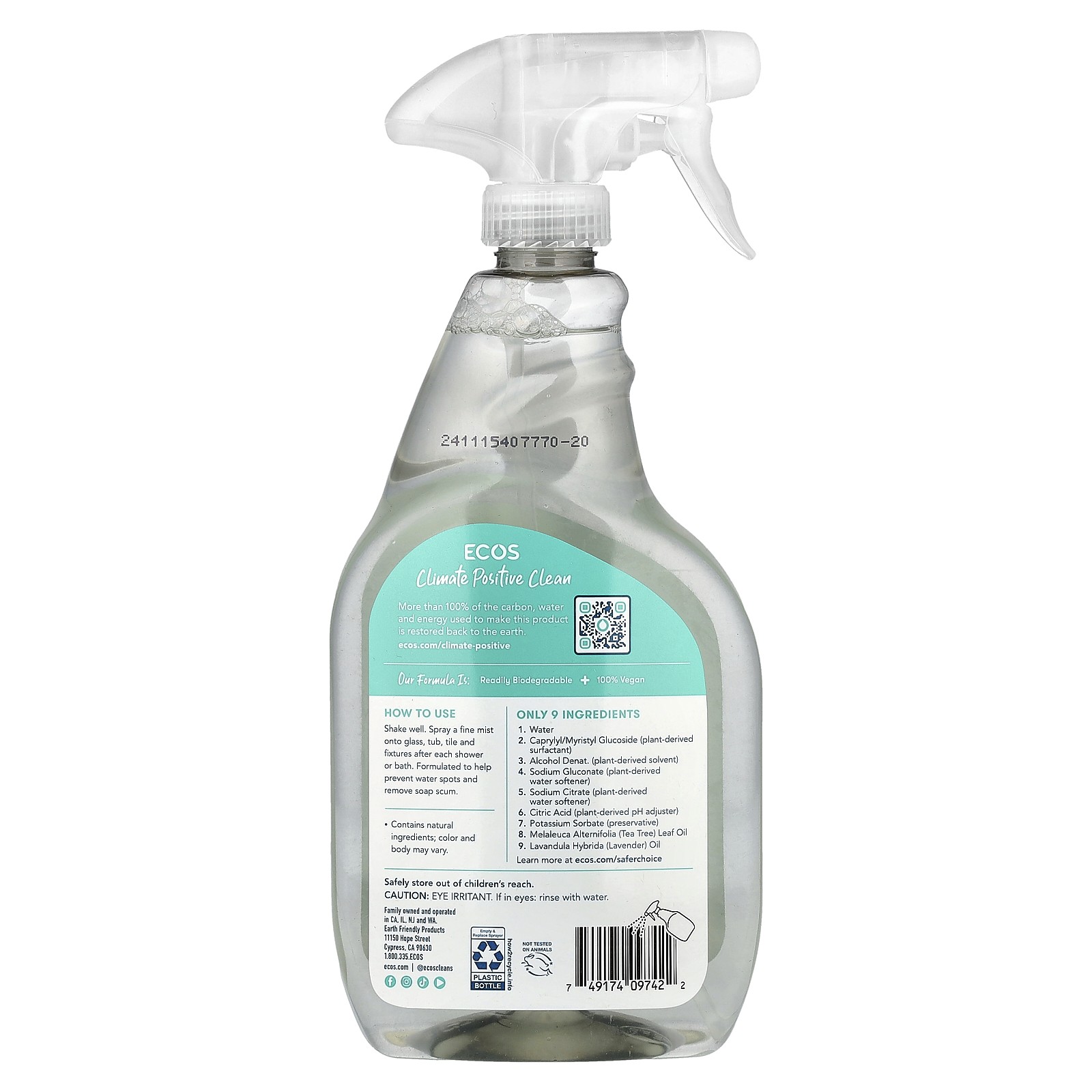 ECOS, Bathroom Cleaner, Tea Tree, 22 fl oz (650 ml)