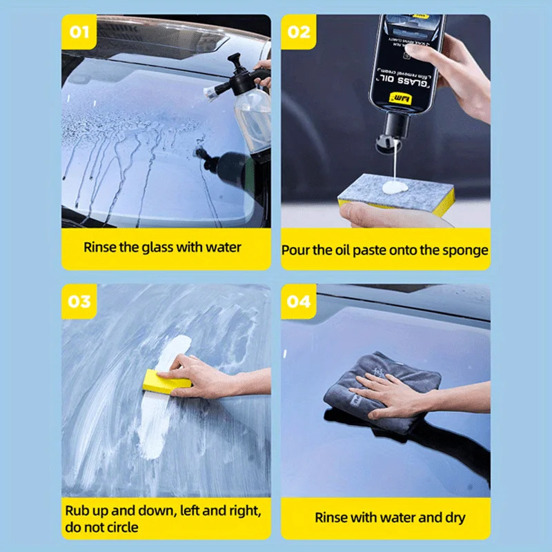 120ML Car Glass Oil Film Remover Water Stain Cleaner Windshield Cleaner