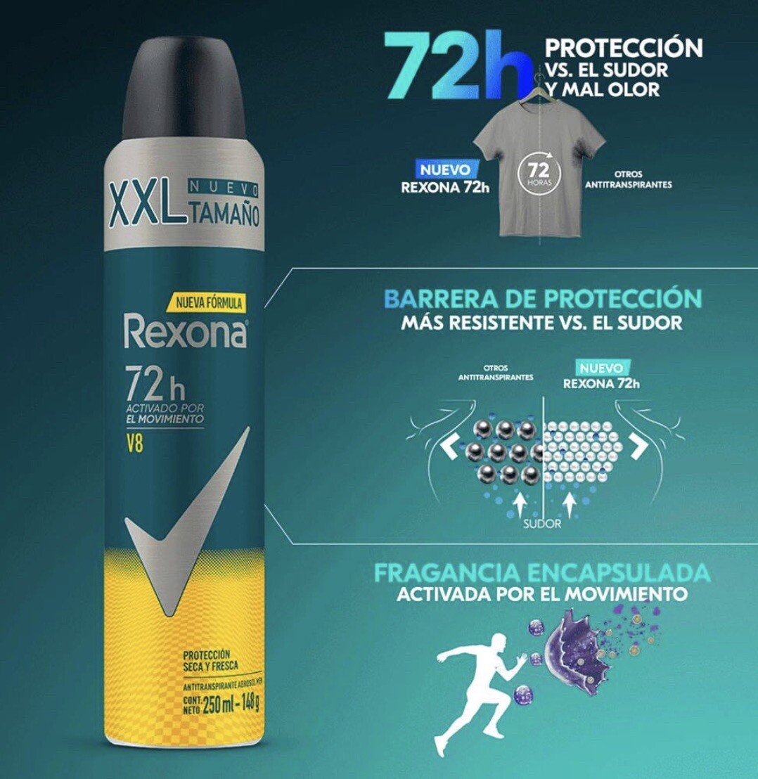 3 Rexona v8 deodorant spray men 250ml