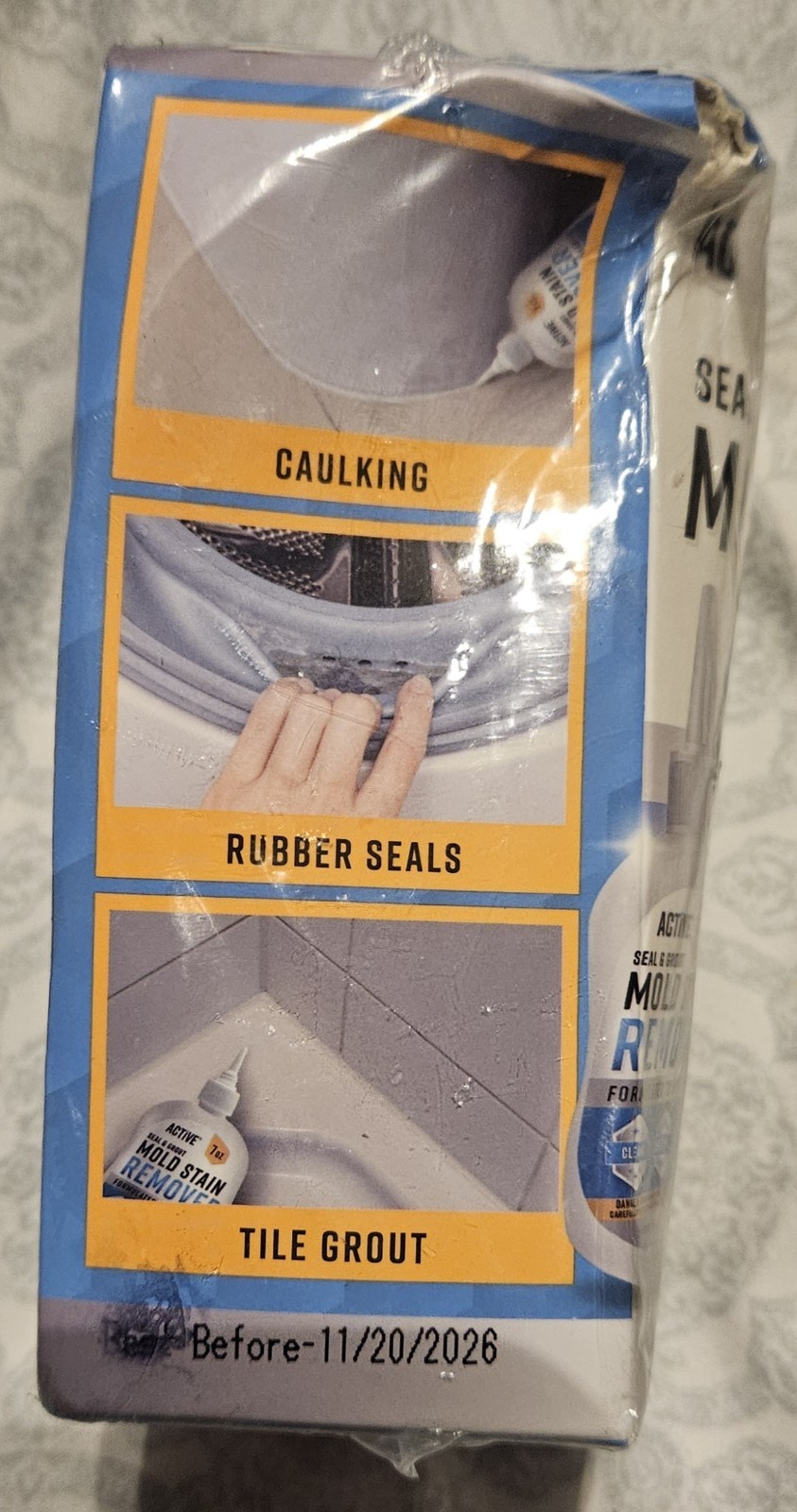 3 PK. Active MOLD STAIN REMOVER Seal & Grout Deep Clean (21 Oz TOTAL) NEW SEALED