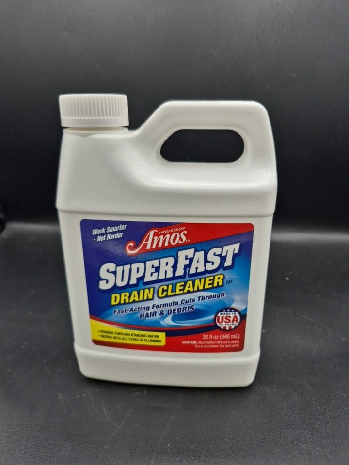 Professor Amos Super Fast Drain Cleaner w/ Accelerated Formula 32 oz-NEW