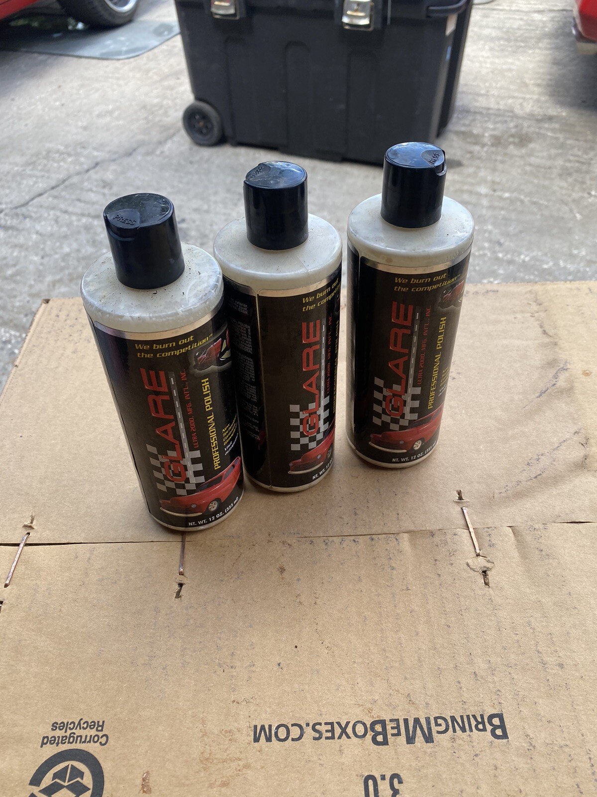 GLARE Ultra 2000 PROFESSIONAL Auto POLISH Wax NOT PESTICIDES 12OZ 3 Bottles Lot