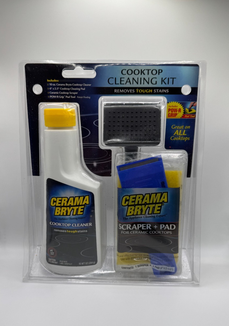 Cerama Bryte Glass Cooktop and Stove Top Cleaner Combo Kit
