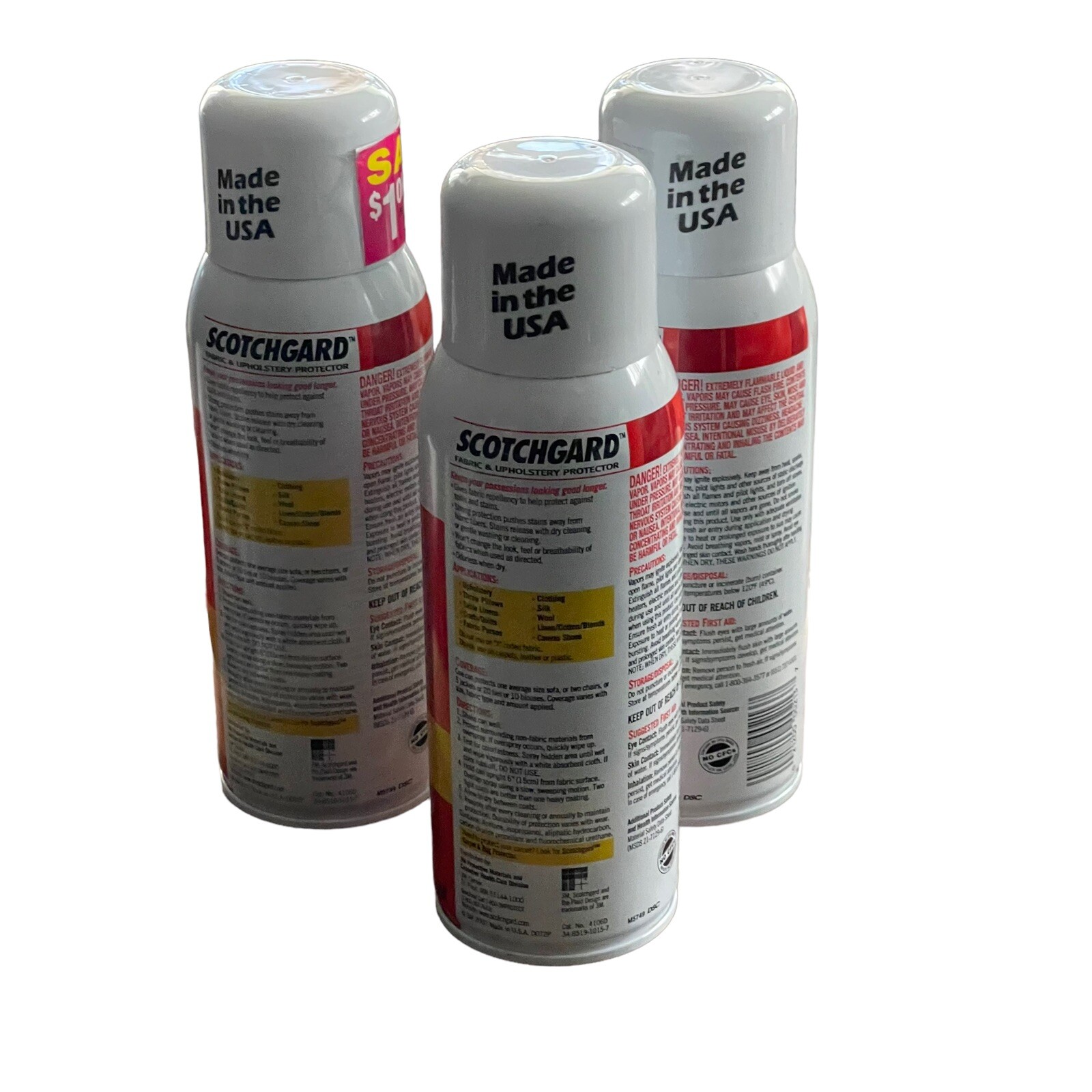 Scotchgard 3M Fabric & Upholstery Protector 10 oz Old Formula New 2007 Lot Of 3