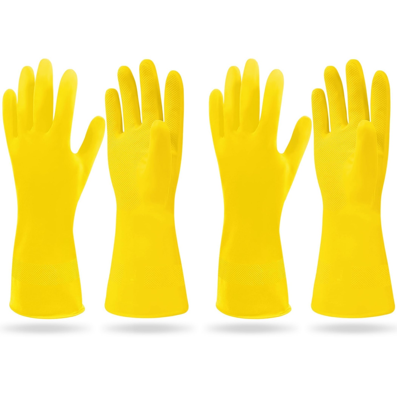 SteadMax 1 Pair Cleaning Gloves, Reusable Natural Rubber Dish Small, Yellow