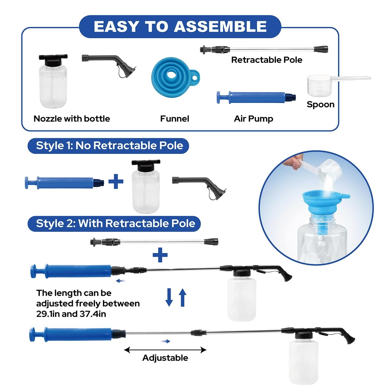Diatomaceous Earth Powder Duster 250ml – Adjustable 17-50″ Sprayer, Ergonomic Ap