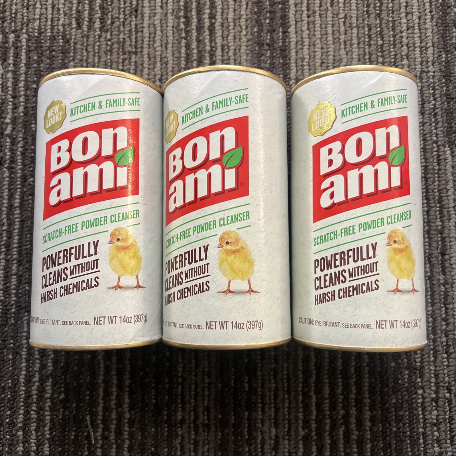 3 pk Bon Ami POWDER CLEANSER 14 oz. No Scent Cleaner Kitchen Bath Surfaces