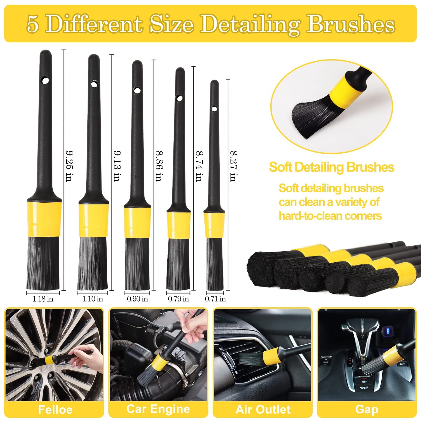 27pcs Car Detailing Kit Car Detailing Brush Set Auto Detailing Drill Brush Set C