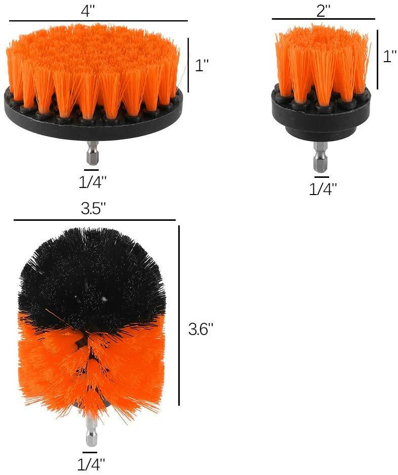 3Pcs Tile Grout Drill Brush Power Scrub Cleaning Tub Cleaner Attachment Kits US