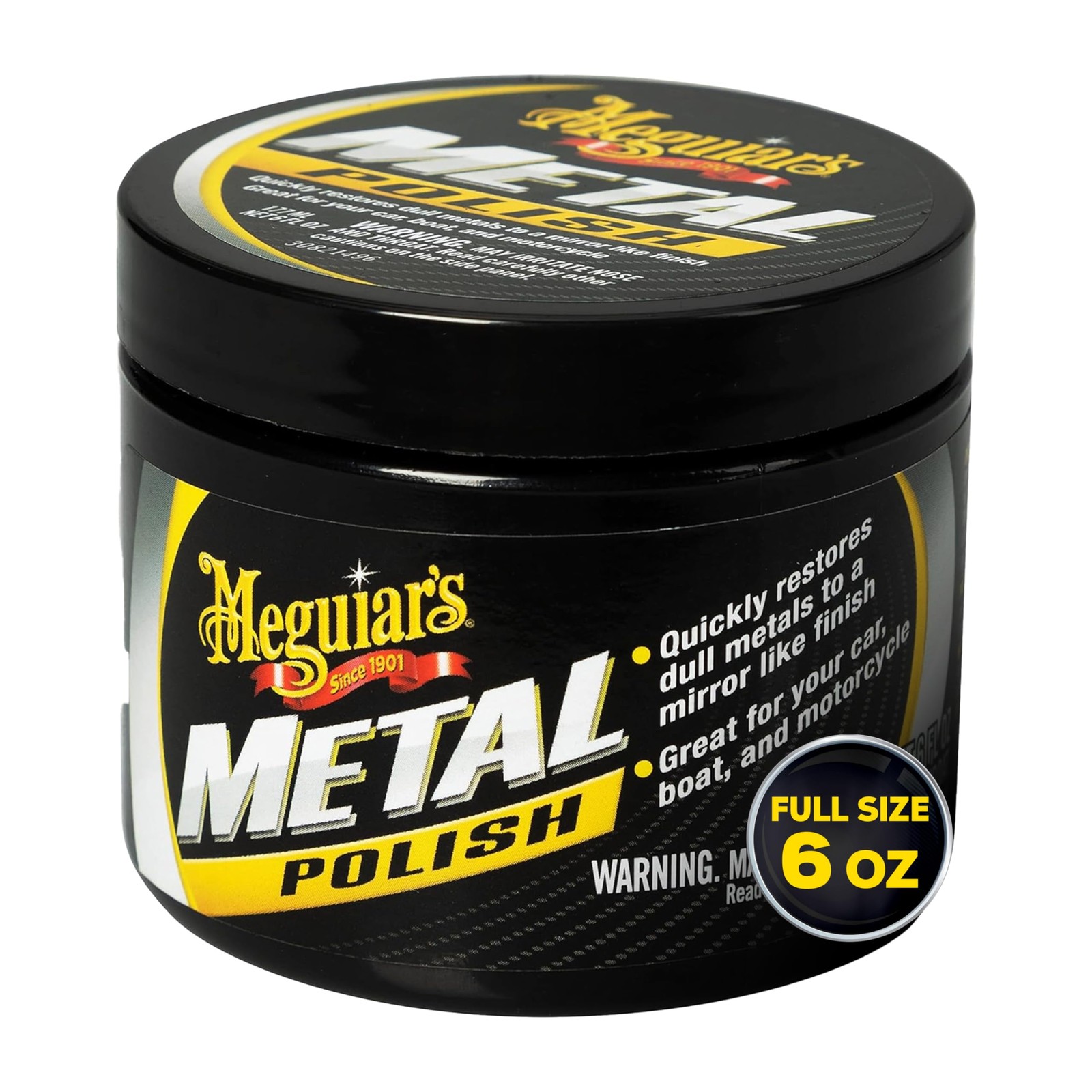 Meguiars Metal Polish 6 Oz For Uncoated Metals Car Boat Motorcycle Shine