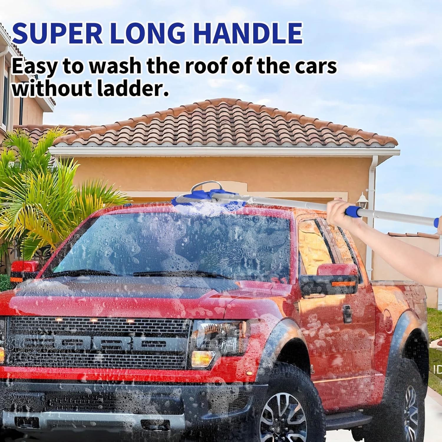 Car Wash Brush Kit – 62″” Long Handle Microfiber Cleaning Brush for Car RV Truck