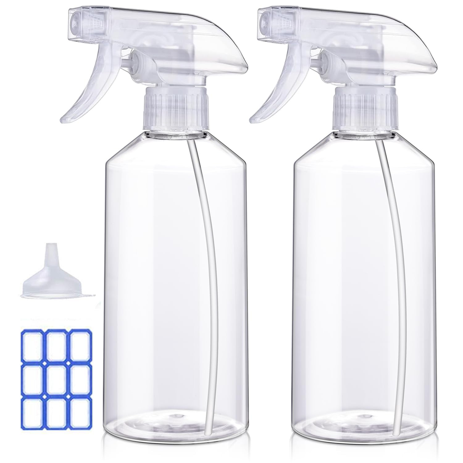 Spray Bottles – 16.9oz/2Pack – Premium Adjustable Spray Bottles for Cleaning – N