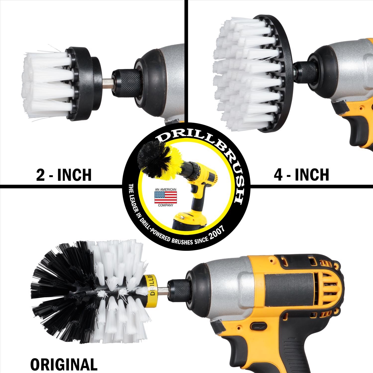 Drillbrush 4 in. W Soft/Medium Bristle Metal Handle Drill Brush Set