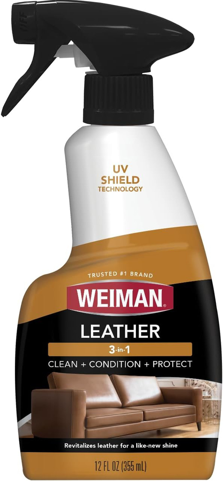 Weiman Leather Cleaner & Conditioner – Cleans, Restores & Protects Leather, UV P