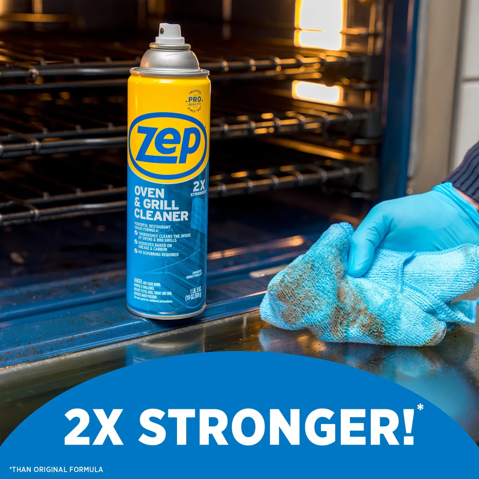 Zep Heavy-Duty Oven and Grill Cleaner – 19 oz, Dissolves Grease (Pack of 2)