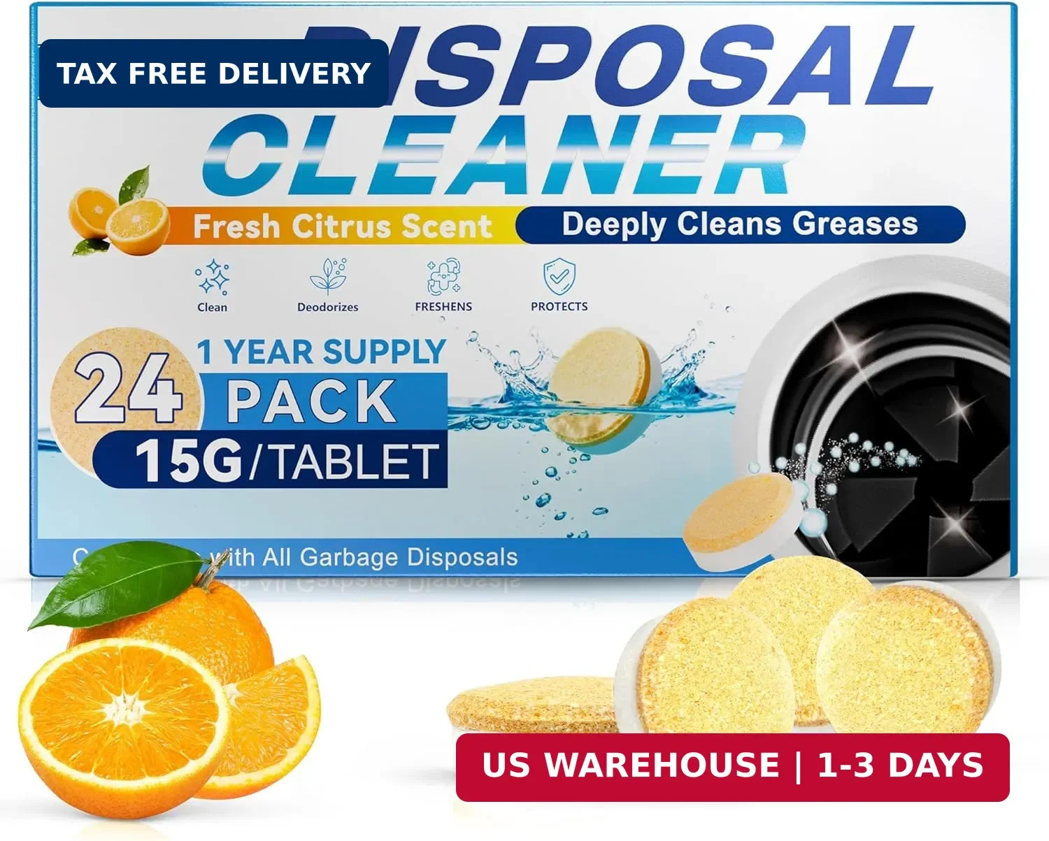 Garbage Disposal Cleaner Sink Drain Tablets 24 Packs for Kitchen Drains