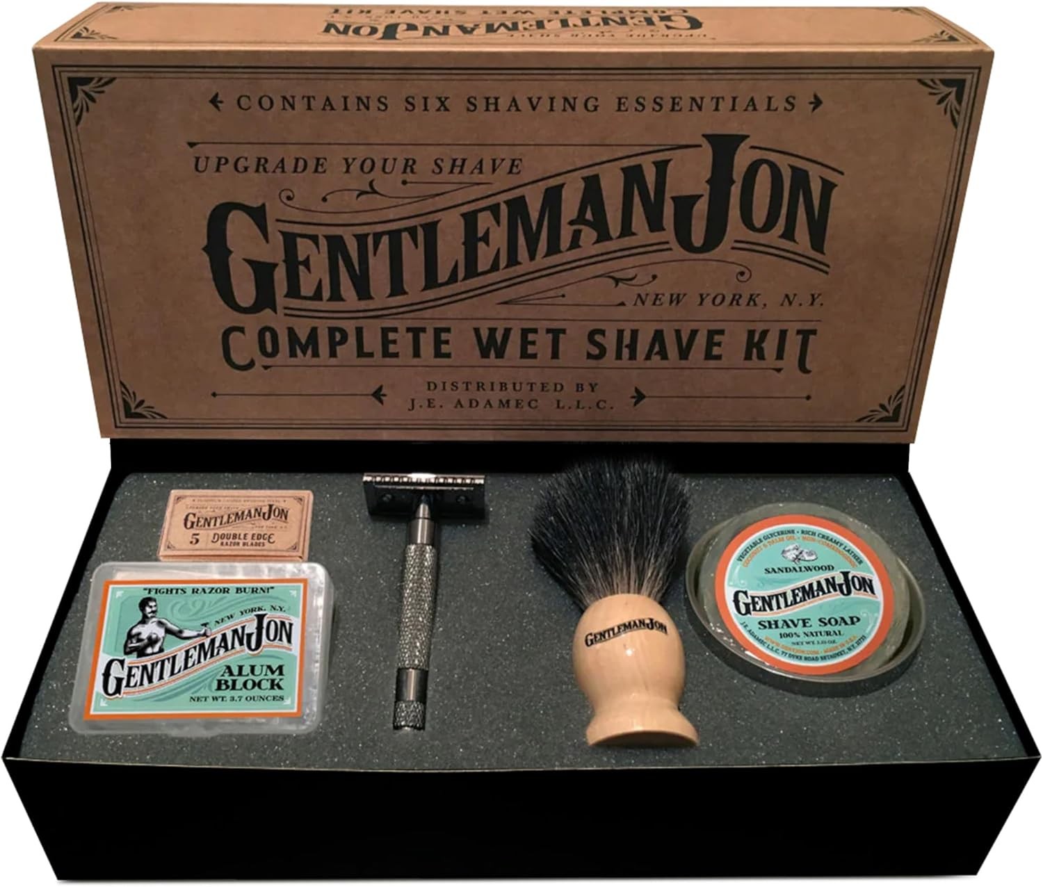 Gentleman Jon Safety Razor Shaving Kit – Vintage Wet Shave Grooming Set for Me