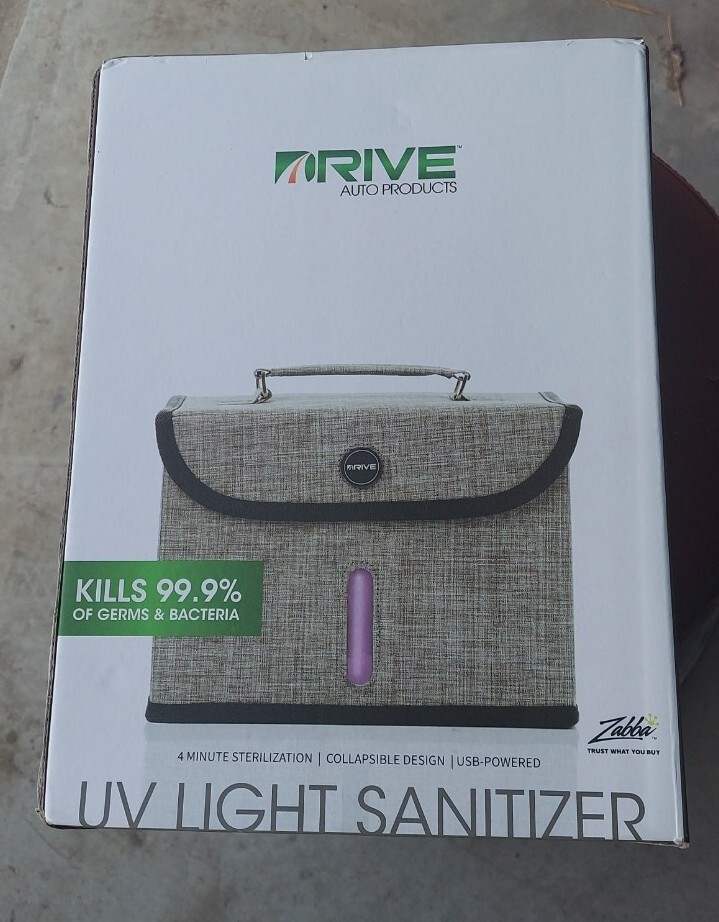Drive Auto UV Light Sanitizer Box Kills 99.9% of Germs & Bacteria On Items NIB
