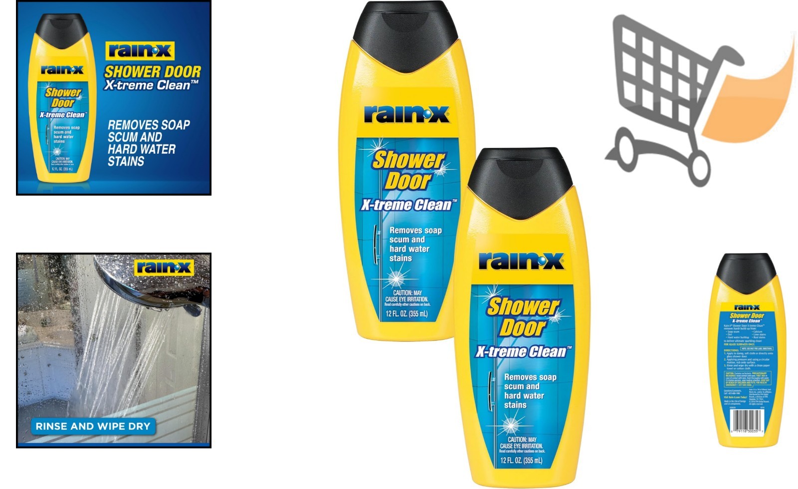 Glass Shower Door Cleaner Gel Pack of 2 Soap Scum Lime Rust Stain Removal