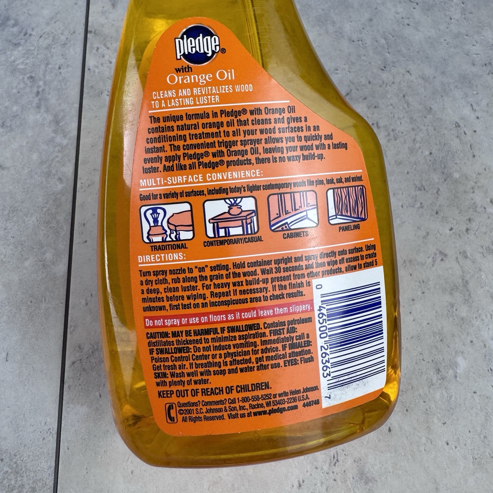 Pledge 16oz Pledge With Orange Oil Trigger Spray Bottle 2001