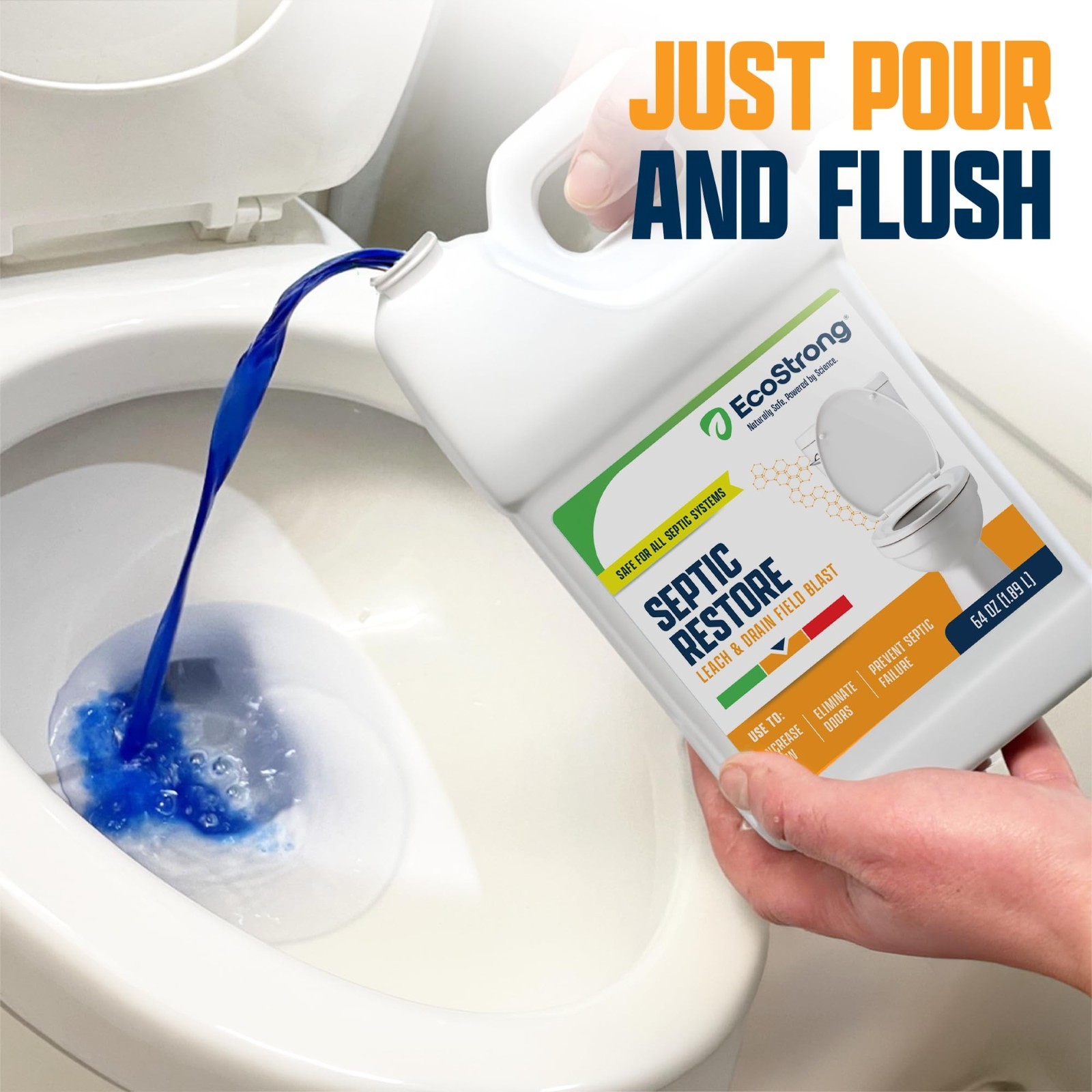 Septic Tank Treatment Bio-Enzyme Cleaner | Breaks Down Clogs & Odors | 64 OZ