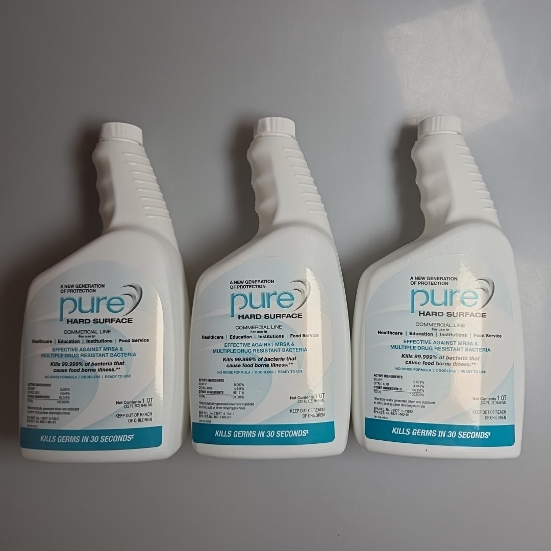 Pure Hard Surface Cleaner Apparel Accessories 32oz ~ Lot of 3