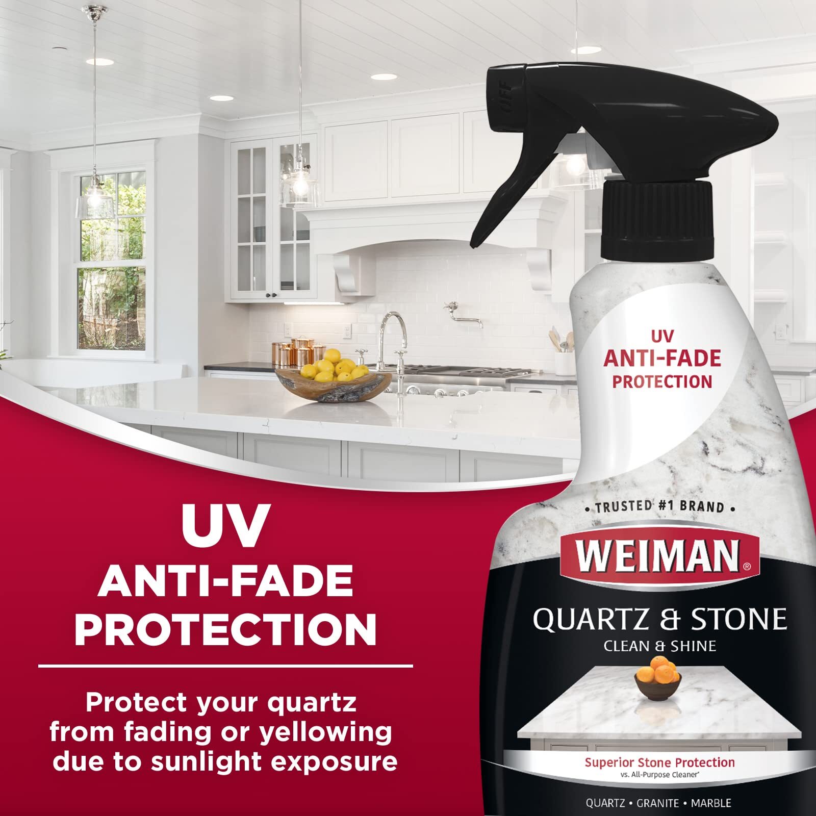 Weiman Quartz Clean and Shine Spray 16 Fl Oz Pack of 2 Citrus Scent