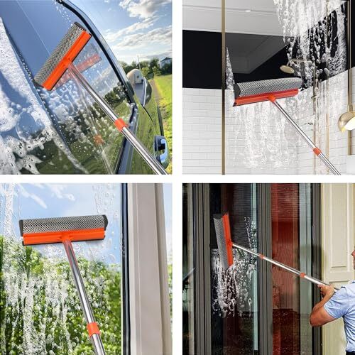 Window Squeegee Cleaner Tool Extension Pole 58″ Telescopic Washing Equipment