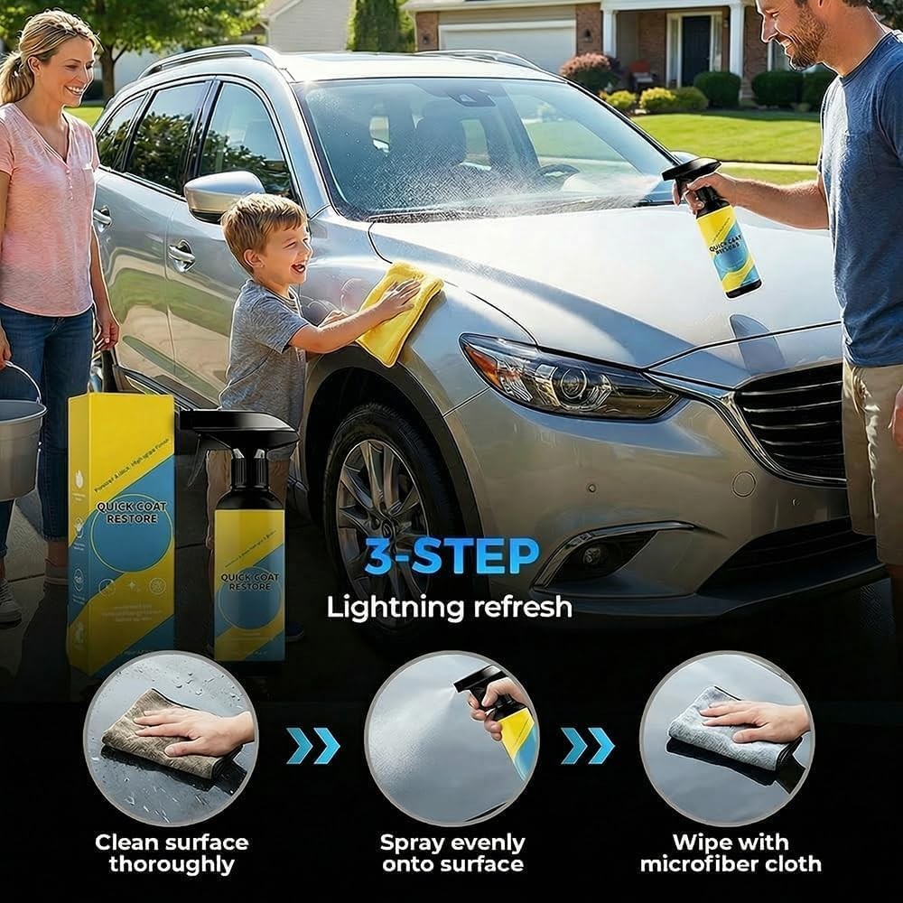 Nano Ceramic Coating Spray Car Paint Protection Quick Coat 9-in-1 Auto Shine