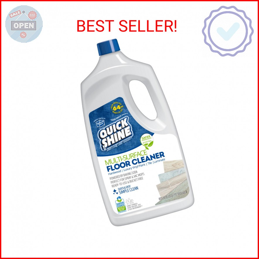 Quick Shine Multi Surface Floor Cleaner 64oz, Ready to Use-Streak Free-No Rinse,