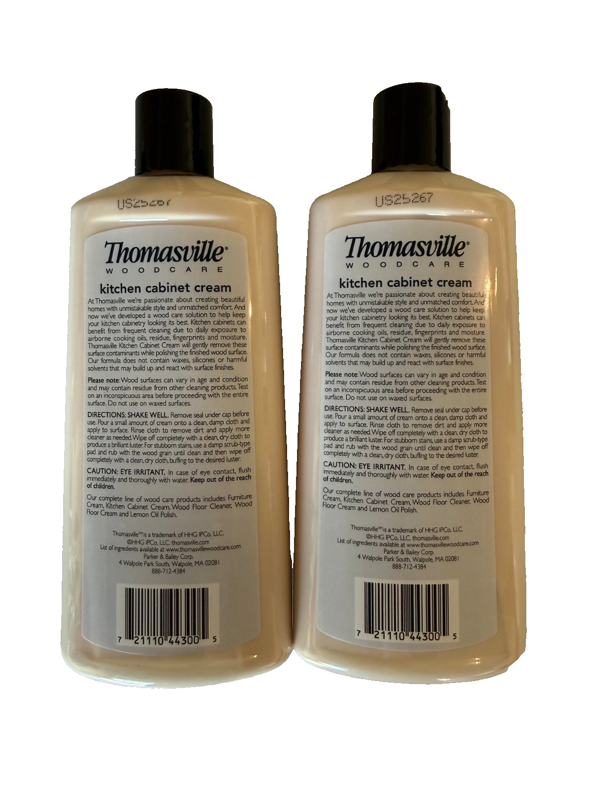 Lot 2 Thomasville Woodcare Kitchen Cabinet Cream Polish 12 oz Cleans Restores