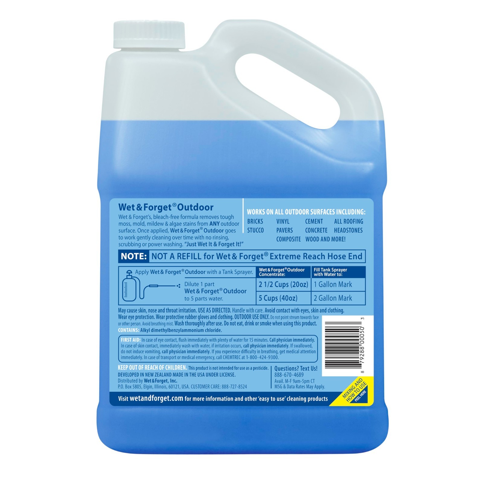 Moss, Mold, Mildew & Algae Stain Remover – Multi-Surface Outdoor Cleaner 128oz