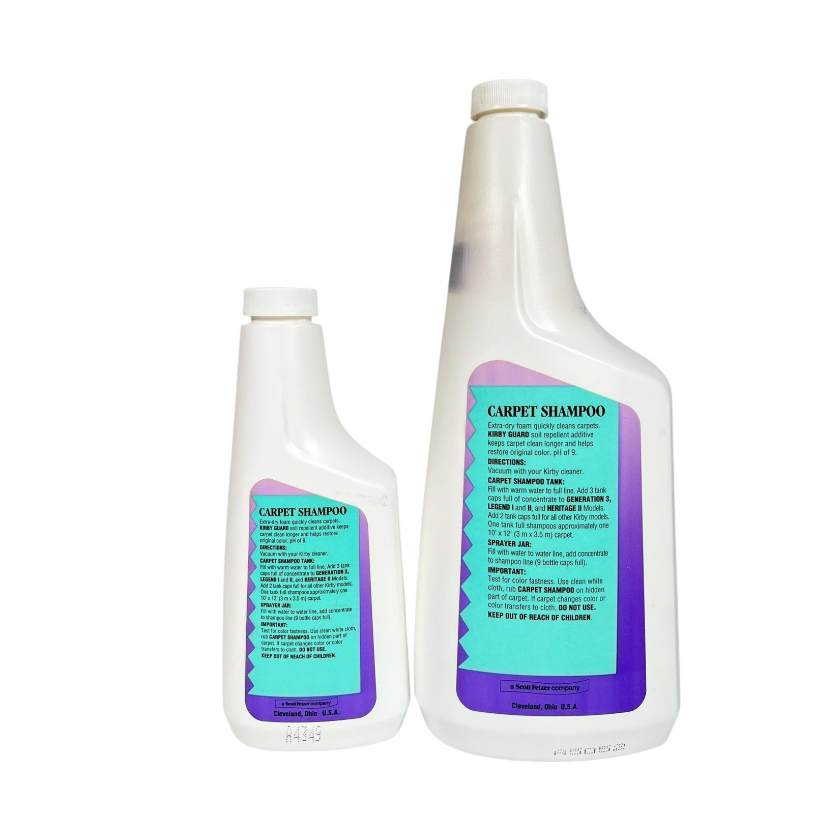 Kirby Carpet Shampoo Dry Foam Concentrate Cleaner 32 Fl Oz & 12 Fl Oz Set Of 2