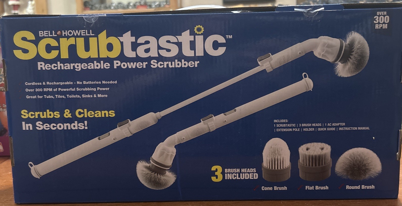 Bell + Howell Scrubtastic Rechargeable Power Scrubber NEW 2022