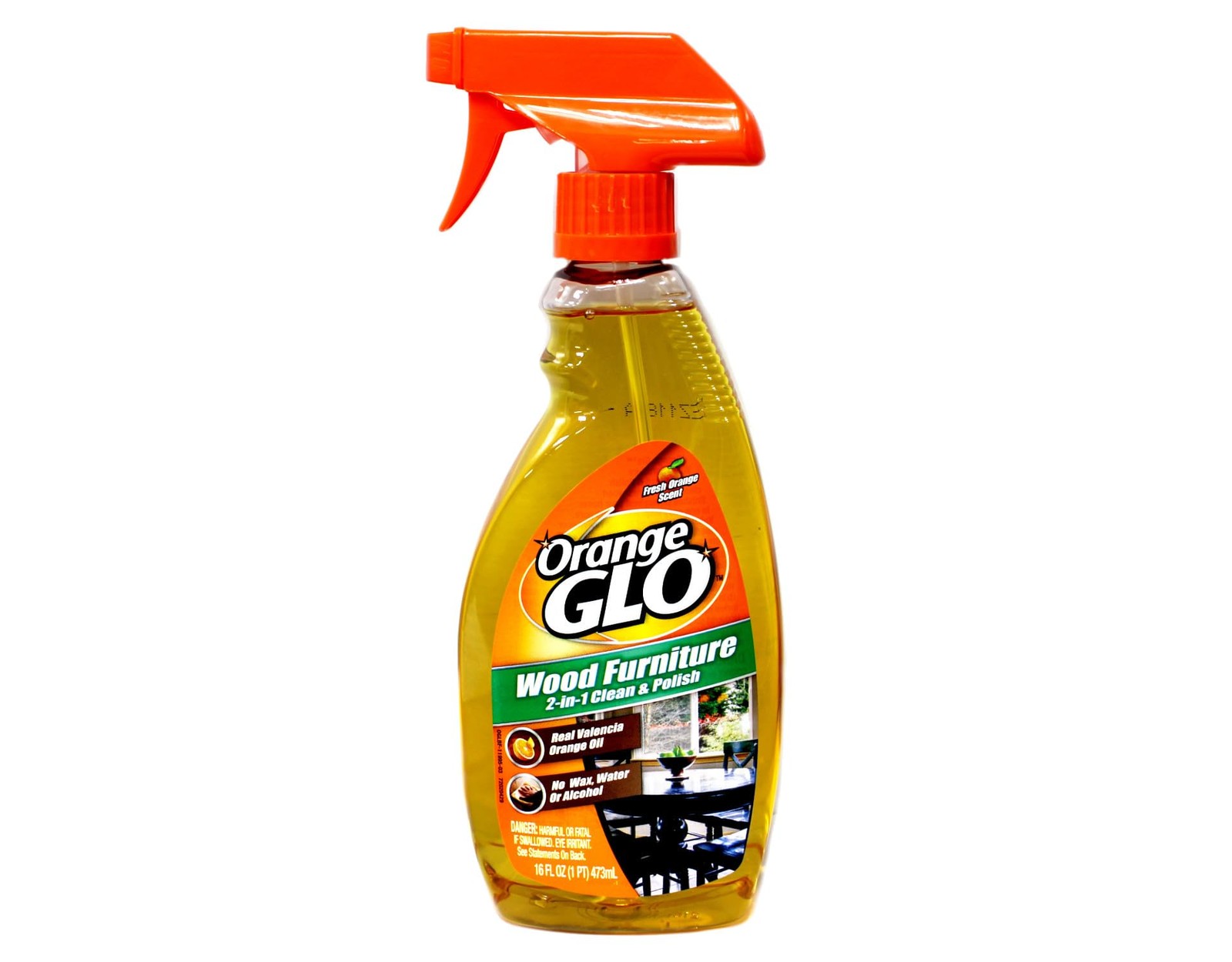Wood Furniture 2-in-1 Clean & Polish Spray, Fresh Orange Scent, Real Valencia…