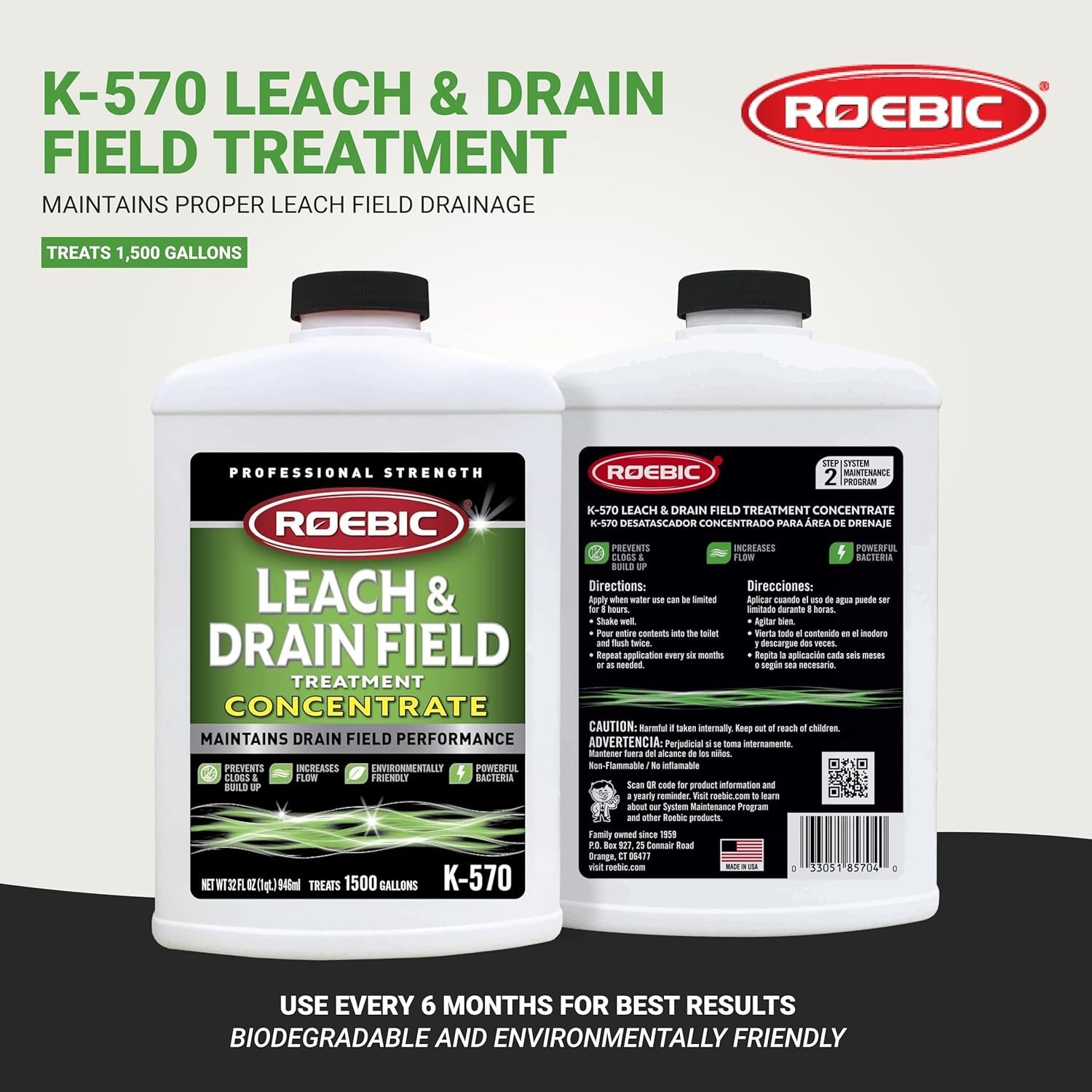 Pro-Grade Septic System Clarity: 32 oz Leach & Drain Field Opener