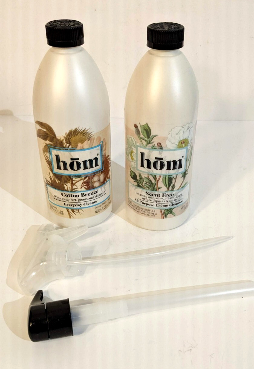 2 Hom Everyday All Purpose Creme Cleanser Cotton Breeze & Scent Free 25oz +Pumps