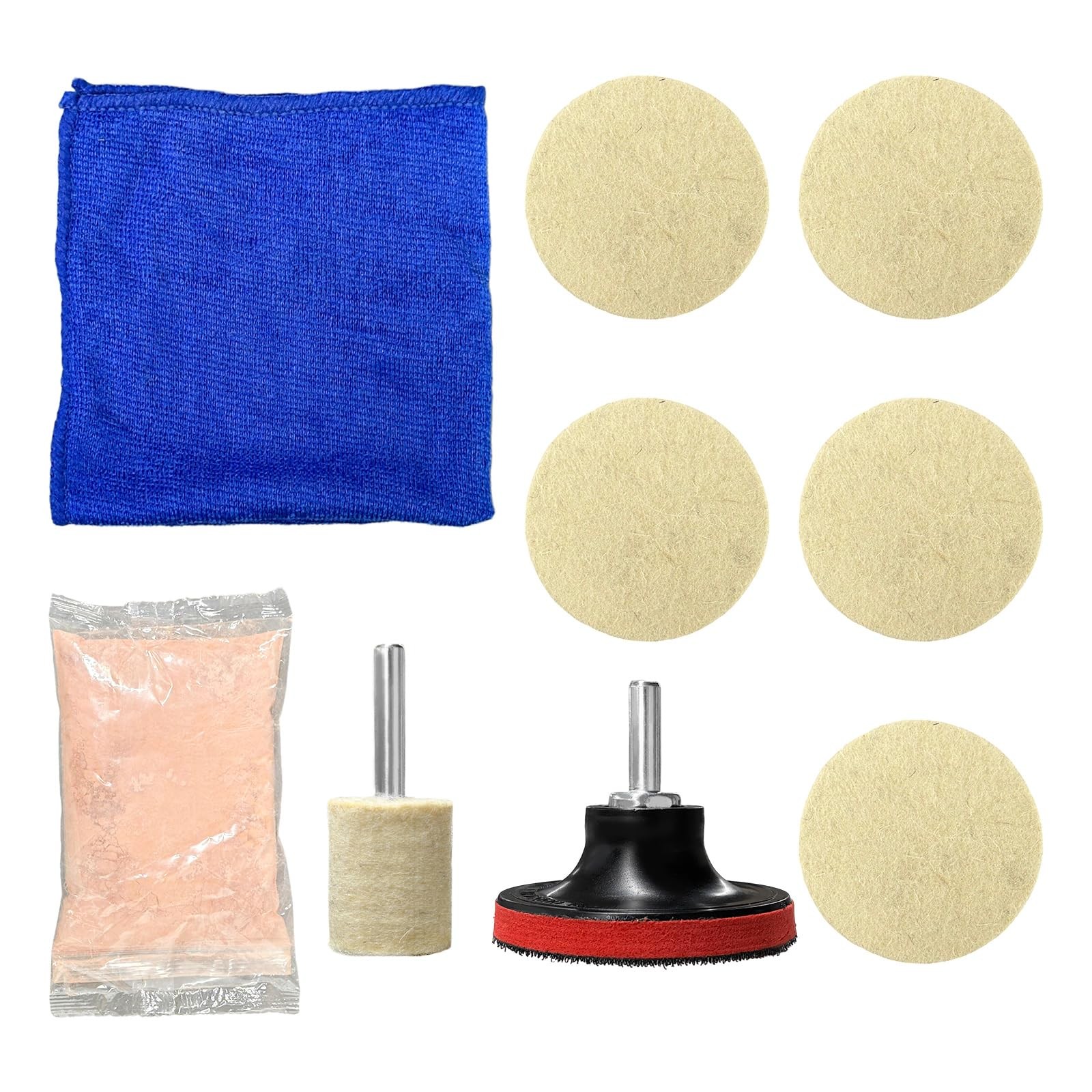 10 PCS Glass Polishing Kit, Windscreen Glass Scratch Removal Kit with 100g Ce…