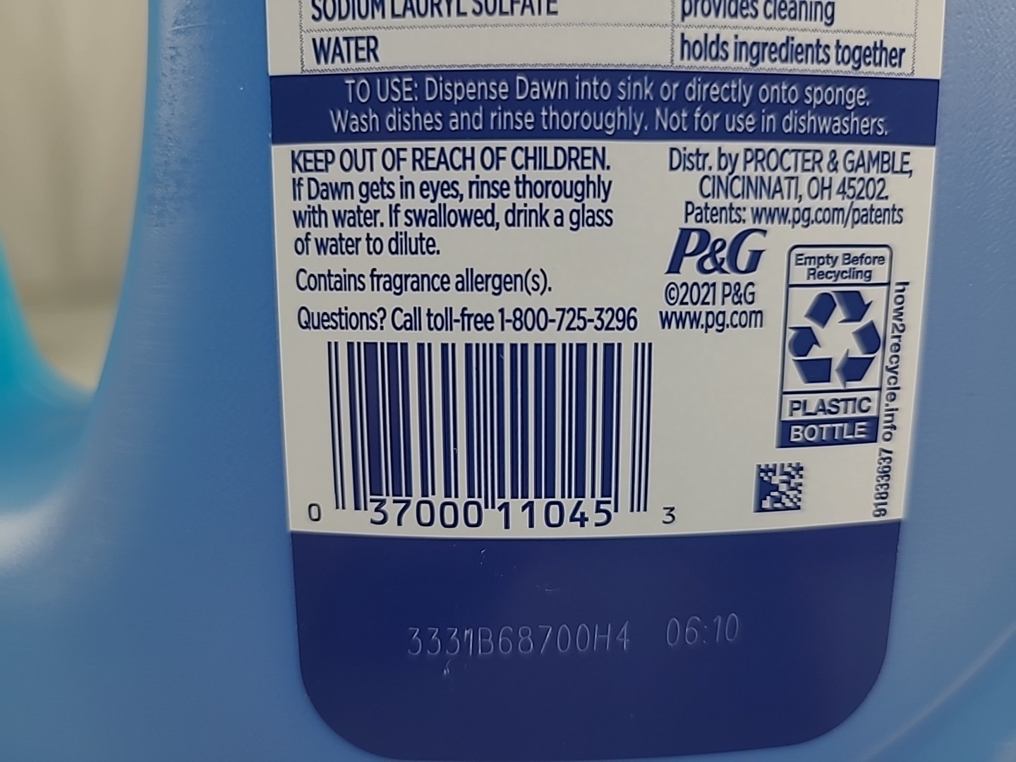 1x Dawn OLD SCENT Original Scent Ultra Dishwashing Liquid Dish Soap 56oz